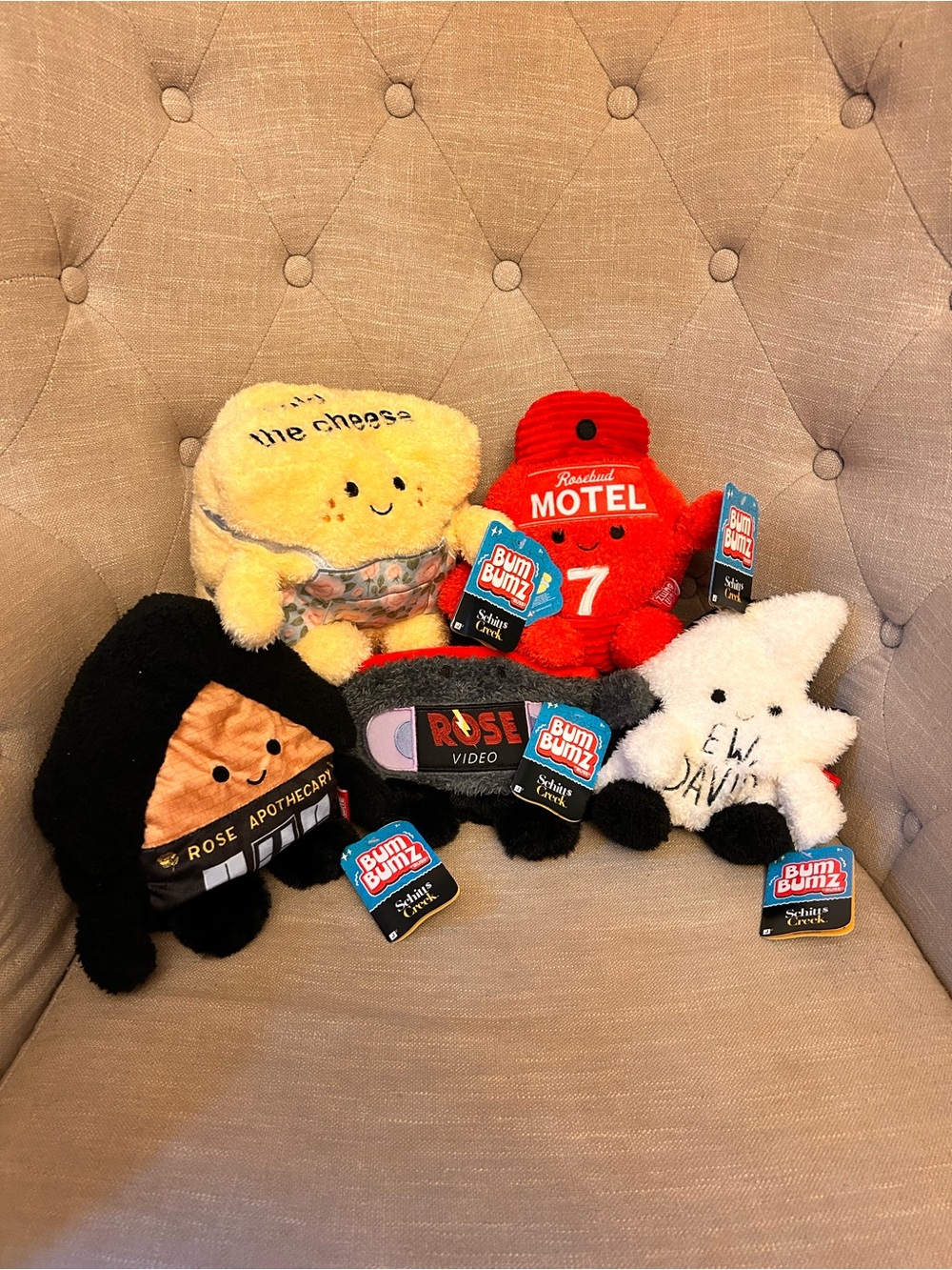 {BumBumz} Assorted Schitt’s Creek Plush Figures - 5 piece set!  New with Tags!